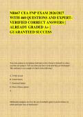 NR667 CEA FNP EXAM 2026&sol;2027 &NewLine;WITH 460 QUESTIONS AND EXPERT&NewLine;VERIFIED CORRECT ANSWERS &vert; &NewLine;ALREADY GRADED A&plus; &vert; &NewLine;GUARANTEED SUCCESS