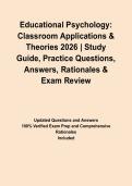 Educational Psychology&colon; Classroom Applications & Theories 2026 &vert; Study Guide&comma; Practice Questions&comma; Answers&comma; Rationales & Exam Review