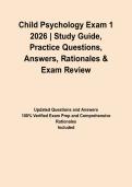 Child Psychology Exam 1 2026 &vert; Study Guide&comma; Practice Questions&comma; Answers&comma; Rationales & Exam Review&NewLine;&NewLine;