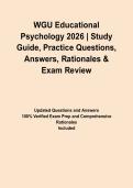 WGU Educational Psychology 2026 &vert; Study Guide&comma; Practice Questions&comma; Answers&comma; Rationales & Exam Review