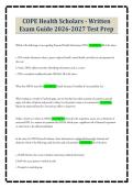COPE Health Scholars - Written Exam Guide 2026-2027 Test Prep