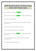 COPE Health Scholars Written Exam 2026-2027 Study Guide