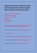 AMERICAN RED CROSS CPR EXAM 2026 UPDATE&NewLine;QUESTIONS AND CORRECT VERIFIED ANSWERS&NewLine;ALREADY GRADED A&plus; &lpar;BRAND NEW VISION&rpar;