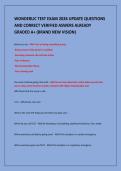 WONDERLIC TEST EXAM 2026 UPDATE QUESTIONS&NewLine;AND CORRECT VERIFIED ASWERS ALREADY&NewLine;GRADED A&plus; &lpar;BRAND NEW VISION&rpar;