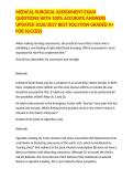MEDICAL-SURGICAL ASSIGNMENT EXAM QUESTIONS WITH 100&percnt; ACCURATE ANSWERS UPDATED 2026&sol;2027 BEST SOLUTION GRADED A&plus; FOR SUCCESS