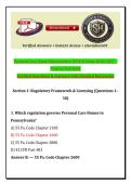 Personal Care Home Administrator &lpar;PCHA&rpar; Exam 2026&sol;2027 &ndash; Practice Test Bank&NewLine;Verified Questions & Answers with Detailed Rationales&NewLine;