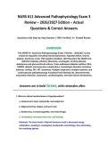NURS 611 Advanced Pathophysiology Exam 1 &comma;2 &comma;3 &comma;4 and quiz &ndash; 2026&sol;2027 Edition &ndash;  Actual Questions & Verified Correct Answers