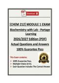CHEM212&sol;CHEM 212 Module 1 Exam Biochemistry with Lab &vert; Portage Learning &vert; 26&sol;27 Actual&lpar;PDF&rpar;