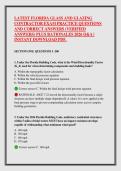 LATEST FLORIDA GLASS AND GLAZING &NewLine;CONTRACTOR EXAM PRACTICE QUESTIONS &NewLine;AND CORRECT ANSWERS &lpar;VERIFIED &NewLine;ANSWERS&rpar; PLUS RATIONALES 2026 Q&A &vert; &NewLine;INSTANT DOWNLOAD PDF&period;
