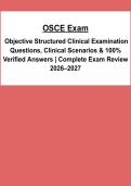 OSCE Exam 2026 &vert; Clinical Scenarios&comma; Practice Questions & Verified Answers &vert; 2026&sol;2027