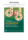 Test Bank for A Problem Solving Approach to Mathematics for Elementary and Middle School Teachers&comma; 14th edition by Rick Billstein&comma; Barbara Boschmans&comma; Chapter 1-14 &vert; All Chapters