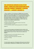 CEA ADVANCED NURSING EXAM STUDY &NewLine;GUIDE &vert; COMPLETE EXAM QUESTIONS WITH &NewLine;VERIFIED CORRECT ANSWERS &vert; UPDATED &NewLine;2026&sol;2027 &mdash; ALREADY GRADED A&plus;&period; 
