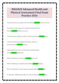 NSG6020 Advanced Health and Physical Assessment Final Exam Practice 2026