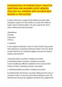 FUNDAMENTALS OF NURSING EXAM 1 PRACTICE QUESTIONS AND ANSWERS LATEST UPDATED 2026&sol;2027 ALL ANSWERS 100&percnt; ACCURATE BEST GRADED A&plus; FOR SUCCESS
