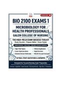 BIO 2100 Exams 1 Microbiology for Health Professionals Galen College of Nursing Exam Prep&comma; Q&A & Study Guide 2026&sol;2027 Edition
