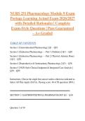 NURS 251 Pharmacology Module 9 Exam Portage Learning Actual Exam 2026&sol;2027 with Detailed Rationales &vert; Complete Exam-Style Questions &vert; Pass Guaranteed &ndash; A&plus; Graded&NewLine;&NewLine;