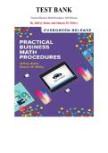 Test Bank for Practical Business Math Procedures&comma; 2025 Release by Jeffrey Slater and Sharon Wittry&comma; Chapter 1-22 &vert; All Chapters
