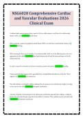 NSG6020 Comprehensive Cardiac and Vascular Evaluations 2026 Clinical Exam