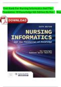 Test Bank for Nursing Informatics and the Foundation of Knowledge 6th Edition by Dee McGonigle &ndash; Complete Chapters