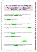 NSG6020 Musculoskeletal Physical Assessment Test Questions and Answers 2026 Guide