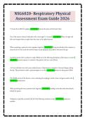 NSG6020- Respiratory Physical Assessment Exam Guide 2026