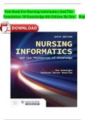 Test Bank for Nursing Informatics and the Foundation of Knowledge 6th Edition by Dee McGonigle