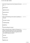 You and the Legal System &vert; Criminal Justice & Legal Studies Study Guide&comma; Practice Questions&comma; Answers & Exam Review 2026&sol;2027