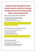 HubSpot Project Management Exam Practice Questions and Correct Answers &lpar;Verified Answers&rpar; Plus Rationale 2026 Q&A&vert; Instant Download Pdf