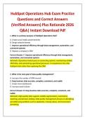 HubSpot Project Management Exam Practice Questions and Correct Answers &lpar;Verified Answers&rpar; Plus Rationale 2026 Q&A&vert; Instant Download Pdf