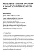 DAU CONTRACT CERTIFICATION EXAM &ndash; QUESTIONS AND&NewLine;ANSWERS &vert; VERIFIED AND WELL DETAILED ANSWERS &vert;&NewLine;PLUS RATIONALES &vert; GUARANTEED PASS &vert; LATEST EXAM&NewLine;UPDATE