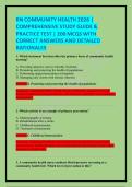 RN COMMUNITY HEALTH 2026 &vert; COMPREHENSIVE STUDY GUIDE & PRACTICE TEST &vert; 200 MCQS WITH CORRECT ANSWERS AND DETAILED RATIONALES