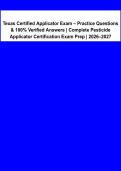 Texas Certified Pesticide Applicator Exam &vert; Practice Questions & Verified Answers &vert; TDA Certification Prep 2026&sol;2027&NewLine;