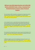 KBN Exam Latest 2026 Updated Questions and Verified 100&percnt; &NewLine;Solutions &lpar;2026&sol;2027&rpar; Grade&colon; A&plus;&vert;Status&colon; Guaranteed Pass &vert; &NewLine;Kentucky Nursing Law&comma; Licensure&comma; Scope of Practice & &NewLine;Discipline