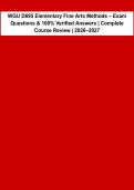 WGU D695 Elementary Fine Arts Methods &vert; Exam Questions & Verified Answers &vert; Objective Assessment Review 2026&sol;2027&NewLine;