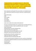 FUNDAMENTALS OF NURSING EXAM &num;1 &lpar;PRACTICE QUESTIONS FOR POST TESTS&rpar; A COMPLETE SOLUTION ALL ANSWERS 100&percnt; ACCURATE LATEST DOWNLOADED 2026&sol;2027 BEST GRADED A&plus;&lowbar; FOR SUCCESS