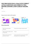 NSG 3280 PATHO EXAM 4 EXAM WITH CORRECT ACTUAL QUESTIONS AND CORRECTLY WELL DEFINED ANSWERS LATEST ALREADY GRADED A&plus;