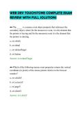 WEB DEV TOUCHSTONE COMPLETE EXAM REVIEW WITH FULL SOLUTIONS&period;