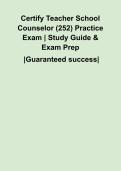 Certify Teacher School Counselor &lpar;252&rpar; Practice Exam &vert; Study Guide & Exam Prep
