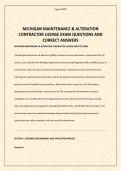 MICHIGAN MAINTENANCE & ALTERATION CONTRACTOR LICENSE EXAM 