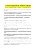 NCLE Exam Part Two with all Correct & 100&percnt; Verified Answers &vert;Actual Complete Update &vert;Already Graded A&plus;