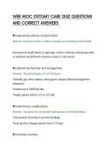 WEB WOC OSTOMY CARE QUIZ QUESTIONS AND CORRECT ANSWERS