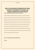 WGU D116 ADVANCED PHARMACOLOGY FINAL EXAM PRE-ASSESSMENT QUESTIONS AND CORRECT ANSWERS WITH RATIONALES&period;pdf&NewLine;&NewLine;