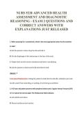 NURS 5220 ADVANCED HEALTH&NewLine;ASSESSMENT AND DIAGNOSTIC&NewLine;REASONING - EXAM 2 QUESTIONS AND&NewLine;CORRECT ANSWERS WITH&NewLine;EXPLANATIONS JUST RELEASED