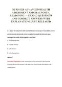 NURS 5220 ADVANCED HEALTH&NewLine;ASSESSMENT AND DIAGNOSTIC&NewLine;REASONING &mdash; EXAM 2 QUESTIONS&NewLine;AND CORRECT ANSWERS WITH&NewLine;EXPLANATIONS JUST RELEASED