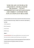 NURS 5220 ADVANCED HEALTH&NewLine;ASSESSMENT AND DIAGNOSTIC&NewLine;REASONING &mdash; EXAM 3&NewLine;COMPREHENSIVE REVIEW QUESTIONS&NewLine;AND CORRECT ANSWERS WITH&NewLine;EXPLANATIONS JUST RELEASED
