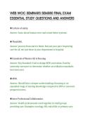 WEB WOC SEMINARS SEM580 FINAL EXAM ESSENTIAL STUDY QUESTIONS AND ANSWERS
