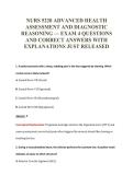 NURS 5220 ADVANCED HEALTH&NewLine;ASSESSMENT AND DIAGNOSTIC&NewLine;REASONING &mdash; EXAM 4 QUESTIONS&NewLine;AND CORRECT ANSWERS WITH&NewLine;EXPLANATIONS JUST RELEASED