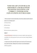 NURS 5220 ADVANCED HEALTH&NewLine;ASSESSMENT AND DIAGNOSTIC&NewLine;REASONING QUESTIONS AND&NewLine;CORRECT ANSWERS WITH&NewLine;EXPLANATIONS JUST RELEASED