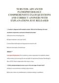 NURS 5220&colon; ADVANCED&NewLine;PATHOPHYSIOLOGY&NewLine;COMPREHENSIVE EXAM QUESTIONS&NewLine;AND CORRECT ANSWERS WITH&NewLine;EXPLANATIONS JUST RELEASED