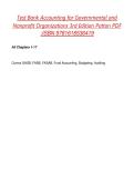 Test Bank Accounting for Governmental and Nonprofit Organizations 3rd Edition Patton PDF &semi;ISBN 9781618536419